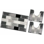 Emmevi mv s. p. a. - tapis de bain lot de 3 pices moderne doux antidrapant tapis de douche lavable ...