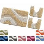Emmevi mv s. p. a. - tapis de bain parure set 3 pices antidrapant shaggy 3d moderne absorbant lavable ...