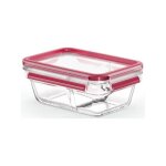 Emsa - clip close verre boite rect 0. 8l rouge + diviser