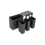 Emuca 8907123 poubelle gris antracite 3 x 10 litres