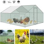 Einfeben - enclos poulailler grillag avec porte latrale et toit dme 12 m 3x4 m