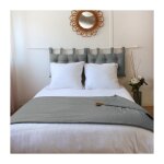 Edredon  pompons matelass 90 x 190 cm gris - 90x190cm - gris