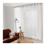 Voilage aspect lin grande largeur oeko - tex. blanc 300x240 cm