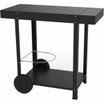 Eno - chariot métal acier thermolaqué noir avec deux tablettes Eno - chariot métal acier thermolaqué noir avec deux tablettes