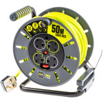 Rs pro - enrouleur 50m, 4 prises type g - britannique, 240 v 13a ( prix pour 1 )