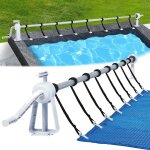 Enrouleur de b�che de piscine 1. 05m - 6. 15m syst�me d'enroulement pour couverture de piscine dispositif ...