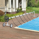 [en. casa] - enrouleur pour bche de piscine amorgo  longueur rglable 300 - 630 cm