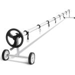 Enrouleur de bche tlescopique pour piscine 480 - 670 cm, enrouleur pisine tube en aluminium et support ...