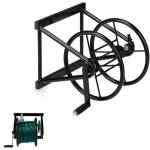 Relaxdays - enrouleur mural de tuyau, tambour enrouleur tuyau d'arrosage manivelle, 60 m long, en acier, ...