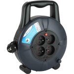 Enrouleur rallonge m�nager domestique section de c�ble 3g1mm, 15m, 4 prises 16a, noir