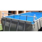 Aqualux - enrouleur tlescopique piscine hors sol - gain de place - mobile sur un axe - special couverture ...