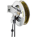 Enrouleur de tuyau krcher, automatique, acier inoxydable, y compris support pivotant