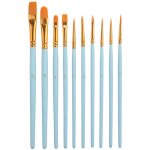 Ensemble de 10 pinceaux acryliques - pinceaux d'artiste en nylon - pour acrylique, huile, aquarelle et ...