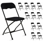 Rekkem - ensemble de 12 chaises pliantes noires r�ception jardin
