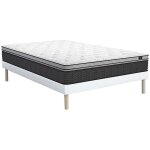 Ensemble 140 x 190 cm sommier + matelas hybride ressorts ensach�s et surmatelas int�gr� �p. 30cm - gamiani ...