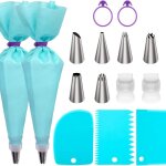 Ensemble de 15 poches � douille r�utilisables et douilles ? avec adaptateurs et anneaux en silicone pour ...