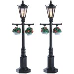 Ensemble de 2 anciens lampadaires anglais lemax - pour village de noël Ensemble de 2 anciens lampadaires anglais lemax - pour village de noël