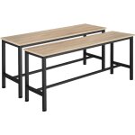 Tectake - ensemble de 2 bancs style industriel 108 x 32, 5 x 50 cm
