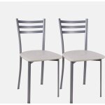 Dmora - ensemble de 2 chaises modernes en éco - cuir, pour salle à manger, cuisine ou salon, cm 47x42h84, ... Dmora - ensemble de 2 chaises modernes en éco - cuir, pour salle à manger, cuisine ou salon, cm 47x42h84, ...