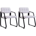 Clp - ensemble de 2 chaises pour les visiteurs canada b en faux cuir blanc