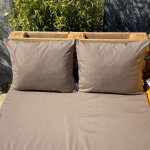 Ensemble de 2 coussins ext�rieurs pour salon palette taupe 50x60 cm