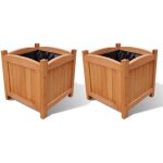 Maison chic - ensemble de 2 jardinire bac a fleur / bac de balcon bois 30x30x30 cm