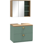 Kleankin - ensemble 2 meubles salle de bain - meuble sous - vasque suspendu, armoire murale miroir - ...