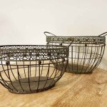 Ensemble 2 paniers fer 46x29x26cm Ensemble 2 paniers fer 46x29x26cm