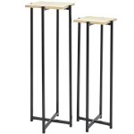 Mobilibrico - ensemble de 2 sellettes en mtal et bois loka