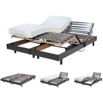 Le quai des affaires - ensemble 2 sommiers relaxation lectrique flexpur 80x200 + 2 matelas mmoire de ...