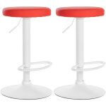 Ensemble de 2 tabourets de bar bridge en m�tal blanc en rouge et opaque
