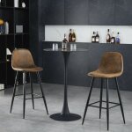 Lot de 2 tabouret de bar rétro vintage avec dossier et repose - pieds, sièges rembourrés, style industriel, ... Lot de 2 tabouret de bar rétro vintage avec dossier et repose - pieds, sièges rembourrés, style industriel, ...