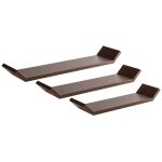 Lot de 3 tagres murales de salon tagre murale moderne barchetta - wenge