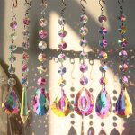 Ensemble de 3 pendentifs suncatcher en cristal avec perles de chakra rainbow maker suspendus pour fentre, ...