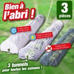 Outiror - ensemble de 3 serres tunnel de for�age - longueur 4 m�tres chaque