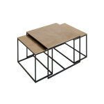 Ensemble 3 tables basses acier f�lia 82x82x42cm
