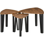 Homcom - ensemble de 3 tables basses gigognes encastrables style industriel piètements métal noir en ... Homcom - ensemble de 3 tables basses gigognes encastrables style industriel piètements métal noir en ...