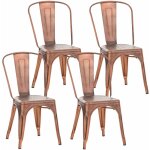 Clp - ensemble de 4 chaises empilables en chaises de bar en m�tal. couleur : cuivre