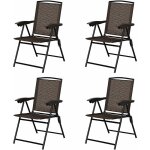 Goplus - ensemble de 4 chaises pliantes en textil�ne respirant, lot de 4 chaises de jardin avec dossier ...