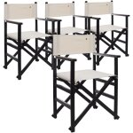 Scalpers - ensemble de 4 chaises de ralisateur pliantes avec structure couleur weng et toile de couleur ...