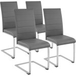 Tectake - ensemble 4 chaises de salle à manger aspect cuir ergonomique gris Tectake - ensemble 4 chaises de salle à manger aspect cuir ergonomique gris