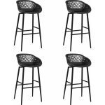 Vidaxl - ensemble de 4 tabourets hauts avec pieds noirs et si�ge disponibles en diff�rentes couleurs ...
