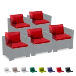 Grand soleil ? ensemble de 5 coussins de rechange imperm�ables pour salon de jardin en rotin ? dimensions ...