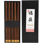 Ensemble de 5 paires de baguettes chinoises en bois style weng�, artisanales et s�res - id�e cadeau pour ...