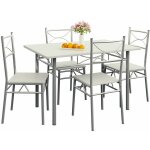 Ensemble table à manger avec 4 chaises ensemble de meubles 5 pièces pour salle à manger cuisine en métal ... Ensemble table à manger avec 4 chaises ensemble de meubles 5 pièces pour salle à manger cuisine en métal ...
