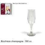Ensemble de 6 verres � champagne et � vin mousseux de 190 cm3