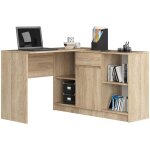 Akord - ensemble d'angle bureau b17 avec commode chne sonoma 120 cm 1 porte 1 tiroir faade chne sonoma ...