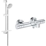 Grohe ? mitigeur baignoire et ensemble de douche ? montage mural apparent ? chrome ? cartouche c�ramique ...