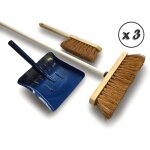 Ensemble balai brosse de m�nage d'atelier 1 balai coco 29 cm avec manche acier gain� avec pelle et balayette ...