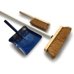 Ensemble balai brosse de m�nage d'atelier 1 balai coco 29 cm avec manche acier gain� avec pelle et balayette ...